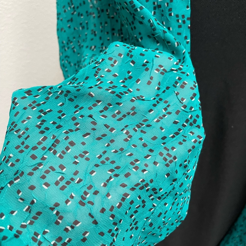Teal and Black Sheer Open Front Kimono Cardigan - Picture 13 of 16